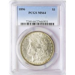 1896 $1 Morgan Silver Dollar Coin PCGS MS64