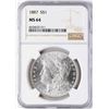 Image 1 : 1887 $1 Morgan Silver Dollar Coin NGC MS64