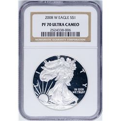 2008-W $1 Proof American Silver Eagle Coin NGC PF70 Ultra Cameo