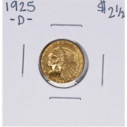 1925-D $2 1/2 Indian Head Quarter Eagle Gold Coin