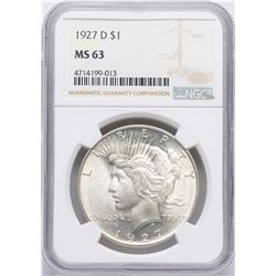 1927-D $1 Peace Silver Dollar Coin NGC MS63