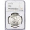 Image 1 : 1927-D $1 Peace Silver Dollar Coin NGC MS63