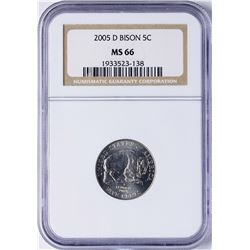 2005-D Bison Nickel Coin NGC MS66