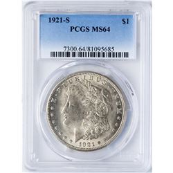 1921-S $1 Morgan Silver Dollar Coin PCGS MS64
