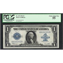 1923 $1 Silver Certificate Note Fr.237 PCGS Choice About New 55