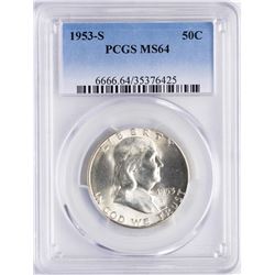 1953-S Franklin Half Dollar Coin PCGS MS64