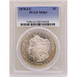 1878-CC $1 Morgan Silver Dollar Coin PCGS MS63