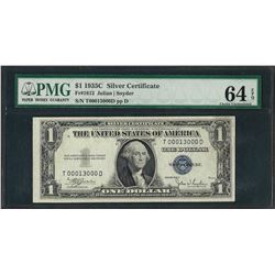 Fancy Serial Number 1935C $1 Silver Certificate Note PMG Choice Uncirculated 64E