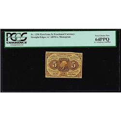 July 17, 1862 First Issue 5 Cent Fractional Currency Note PCGS Very New 64PPQ