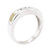 Image 4 : 14KT White and Yellow Gold 0.25 ctw Diamond Band