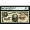 Image 1 : 1890 $10 Treasury Note Fr.366 PMG About Uncirculated 53