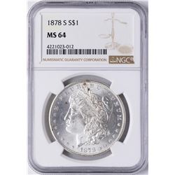 1878-S $1 Morgan Silver Dollar Coin NGC MS64