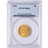 Image 1 : 1912 $5 Indian Head Half Eagle Gold Coin PCGS MS62