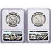 Image 2 : Lot of 1941-D & 1942-D Walking Liberty Half Dollar Coins NGC MS65