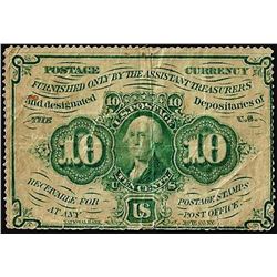 July 17, 1862 10 Cents First Issue Fractional Currency Note