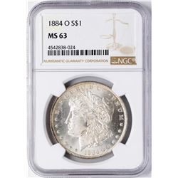 1884-O $1 Morgan Silver Dollar Coin NGC MS63