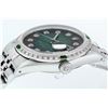 Image 4 : Rolex Men's Stainless Steel Green Vignette Diamond Datejust Wristwatch