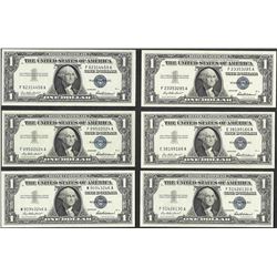 Lot of (6) 1957 $1 Silver Certificate Notes