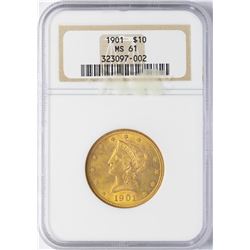 1901 $10 Indian Head Eagle Gold Coin NGC MS61