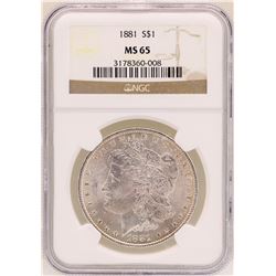 1881 $1 Morgan Silver Dollar Coin NGC MS65