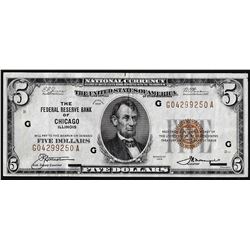 1929 $5 Federal Reserve Note Chicago