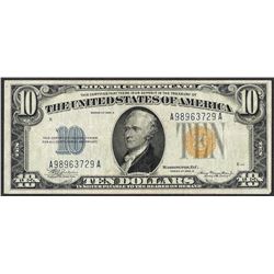 1934A $10 North Africa WWII Emergency Issue Silver Certificate Note