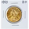 Image 1 : 1893 $10 Liberty Head Eagle Gold Coin