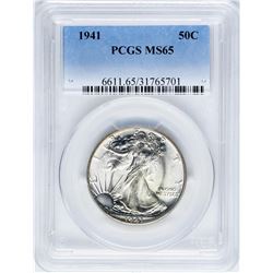1941 Walking Liberty Half Dollar Coin PCGS MS65
