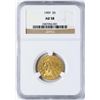 Image 1 : 1909 $5 Indian Head Half Eagle Gold Coin NGC AU58