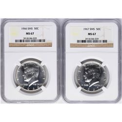 Lot of 1966 & 1967 SMS Kennedy Half Dollar Coins NGC MS67