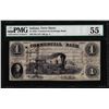 Image 1 : 1858 $1 Commercial Exchange Bank Indiana Obsolete Note PMG About Uncirculated 55