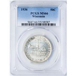 1936 Wisconsin Centennial Commemorative Half Dollar Coin PCGS MS66
