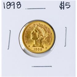 1898 $5 Liberty Head Half Eagle Gold Coin