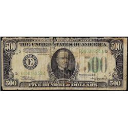 1934A $500 Federal Reserve Note Richmond
