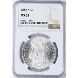1882-S $1 Morgan Silver Dollar Coin NGC MS65