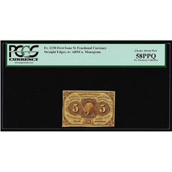 July 17, 1862 First Issue 5 Cent Fractional Currency Note PCGS Choice About New