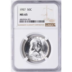 1957 Franklin Half Dollar Coin NGC MS65