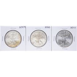 Lot of 2009-2011 $1 American Silver Eagle Coins