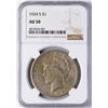 Image 1 : 1924-S $1 Peace Silver Dollar Coin NGC AU50