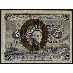 March 3, 1863 Five Cents Second Issue Fractional Currency Note