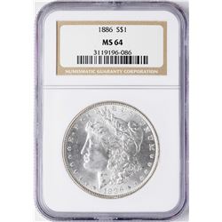 1886 $1 Morgan Silver Dollar Coin NGC MS64