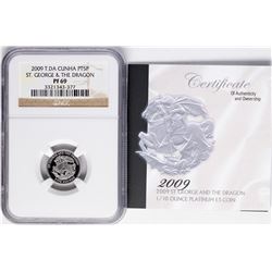 2009 T.DA Cunha 5 Pounds 1/10 oz St. George & Dragon Platinum Coin NGC PF69