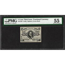 March 3, 1863 Third Issue 5 Cents Fractional Currency Note Fr.1238 PMG About Unc