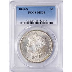 1878-S $1 Morgan Silver Dollar Coin PCGS MS64