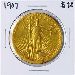 1907 $20 St. Gaudens Double Eagle Gold Coin