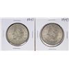 Image 1 : Lot of (2) 1947 Mexico Cinco Pesos Silver Coins