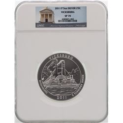 2011-P America the Beautiful Vicksburg 5 Ounce Silver Coin NGC SP70