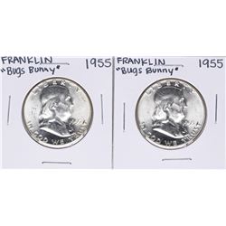 Lot of (2) 1955 Bug's Bunny Franklin Half Dollar Coins