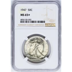 1947 Walking Liberty Half Dollar Coin NGC MS65+