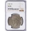 Image 1 : 1922 $1 Peace Silver Dollar Coin NGC AU50